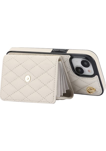 iPhone 14 Plus Destek Çubuğu Kılıfı Card Yuvaları Crossbody Deri+Tpu Telefon Kapağı (Yurt Dışından)