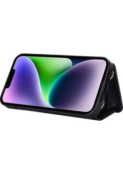 iPhone 14 Plus Destek Çubuğu Kılıfı Card Yuvaları Crossbody Deri+Tpu Telefon Kapağı (Yurt Dışından)