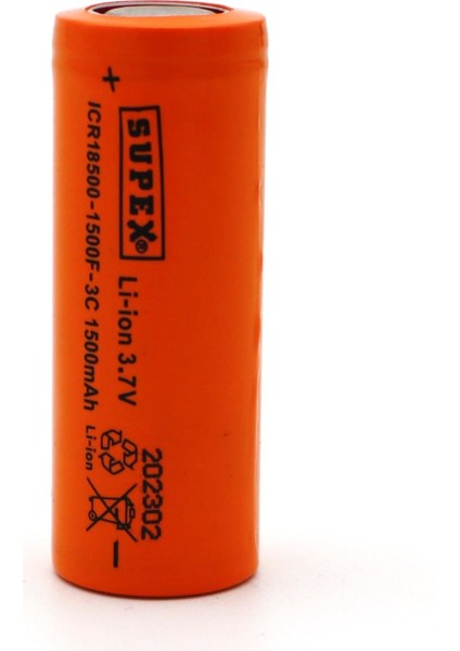 18500 3.7 Volt 1500MA 10C Pil Düz Kafa