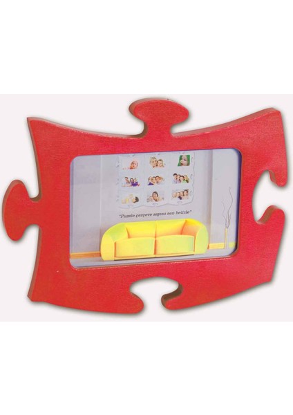 Ertürk Tekli Puzzle Çerçeve Kırmızı