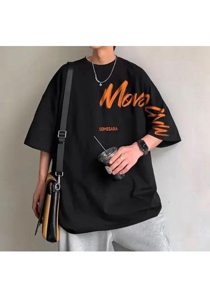 Büyük Beden Movo Cnw Baskılı Pamuk Oversize Hip Hop Erkek Tshirt