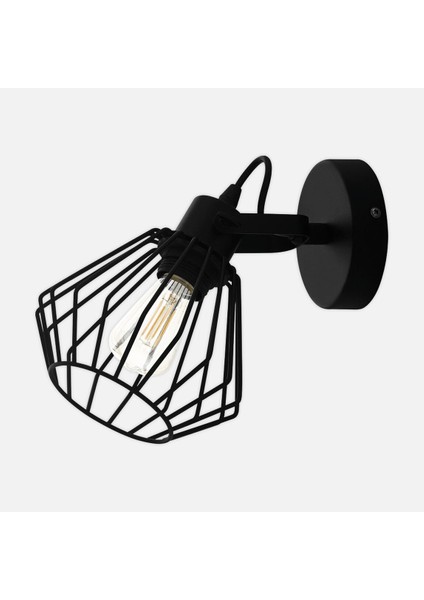 Tabillano 60 W E27 Duy Yuvarlak Sıvaüstü Spot 1 Adet Siyah