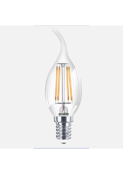 Filament Flame C35 4 W Sarı Mum E14 Duy 2'li LED Ampul