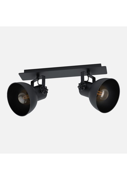 Barnstaple 40 W E27 Duy Yuvarlak Sıvaüstü Spot 2 Adet Siyah