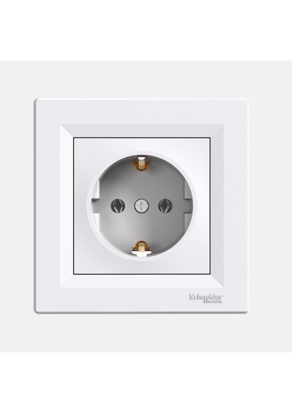 Asfora Topraklı Priz Beyaz