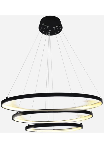 4000K Profil LED Ring Plastik Yuvarlak Tekli Modern Ledli Sarkıt Antrasit 3000K