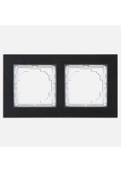 Siyah Alüminyum 2'li Çerçeve