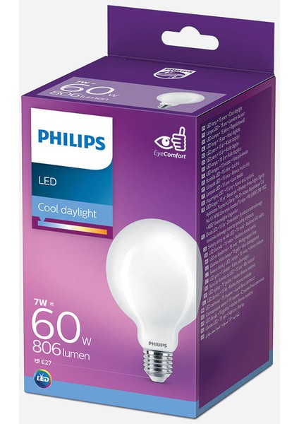 G 93 60 W Gün Işığı Globe E27 Duy LED Ampul