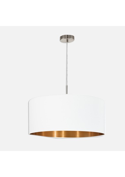 Pasteri Çelik E27 Duy Yuvarlak Tekli Modern Sarkıt Nikel Mat