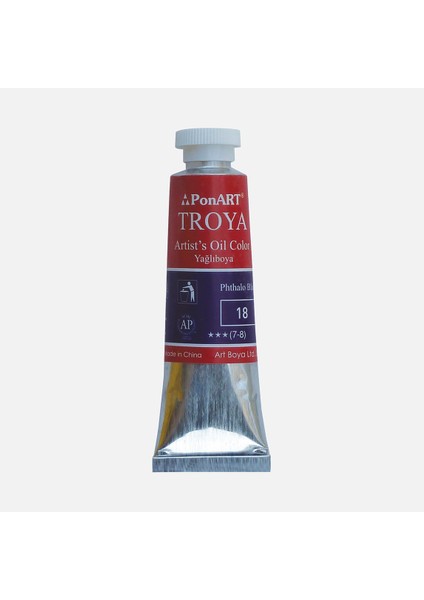 Ponart Troya Yağlı Boya Tüp 18 Phtalo Blue 37 ml