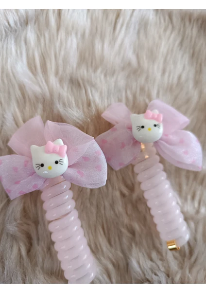 Efna Store 2 Li Hello Kitty Figürlü Fiyonk Burgu Yaylı Makarna Toka(2 Adet)