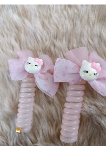 Efna Store 2 Li Hello Kitty Figürlü Fiyonk Burgu Yaylı Makarna Toka(2 Adet)