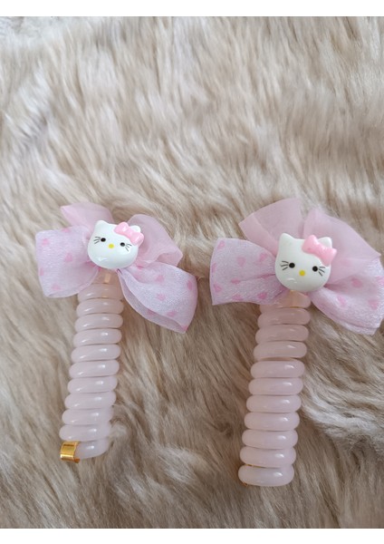 Efna Store 2 Li Hello Kitty Figürlü Fiyonk Burgu Yaylı Makarna Toka(2 Adet)