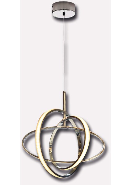 Pausia Modern Tekli LED Çelik Yuvarlak Sarkıt Avize