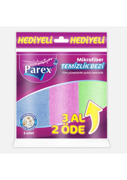 Parex Mikrofiber Temizlik Bezi 3'lü Eko Paket