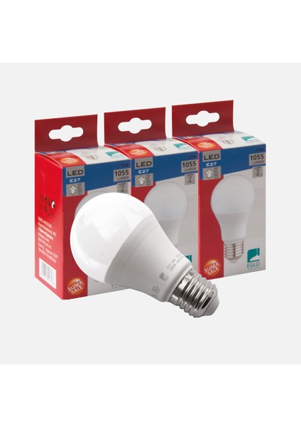 11 W Sarı Klasik E27 Duy 3’lü LED Ampul