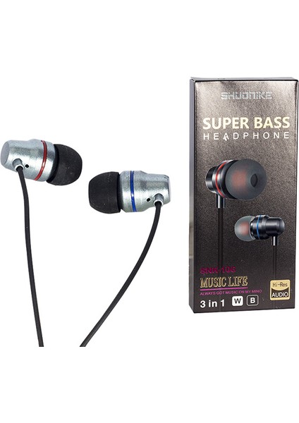 3.5mm Jacklı 3ın1 Kulakiçi Kablolu Mikrofonlu Kulaklık (44DEX34)