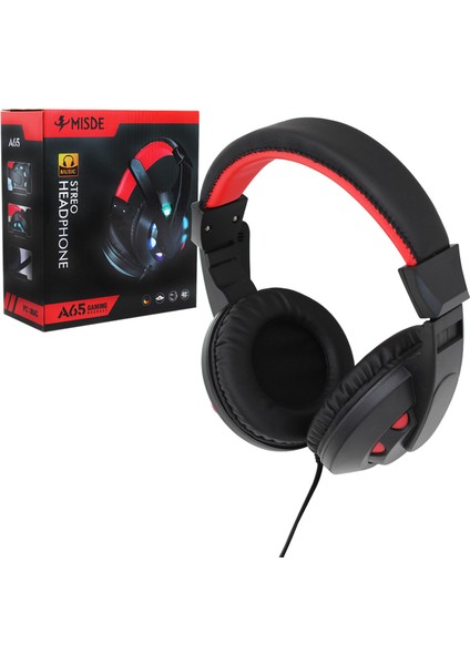 Magıcvoıce A-65 Misde 3.5mm Aux Girişli Rgb Işıklı Kulaküstü Mikrofonlu Oyuncu Kulaklık (44DEX34)