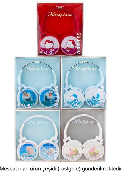 BT-002 Kulaküstü Kablosuz Bluetooth Hafıza Kart Girişli Mıckey Mouse Kulaklık (44DEX34)