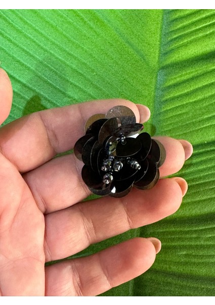 4x4 cm Boncuk Tomurcuklu Pul Payetli Çiçek Dikiş Aksesuarı