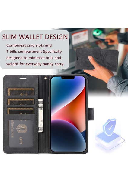 iPhone 15 Plus Deri Flip Cüzdan Kapağı Strap ile (Yurt Dışından) fırsatları