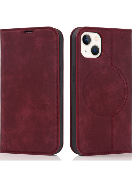 iPhone 14 Manyetik Pu Deri Koruyucusu Telefon Kılıfı (Yurt Dışından)