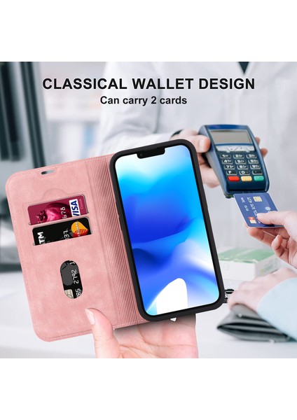 iPhone 14 Manyetik Pu Deri Koruyucusu Telefon Kılıfı (Yurt Dışından)