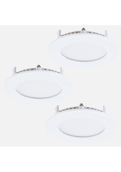 Fueva3 7 W Ledli LED Duy Yuvarlak Tavan Spot 3 Adet Beyaz