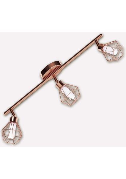 Zapata 2.5 W Ledli LED Duy Yuvarlak Sıvaüstü Spot 3 Adet Bakır