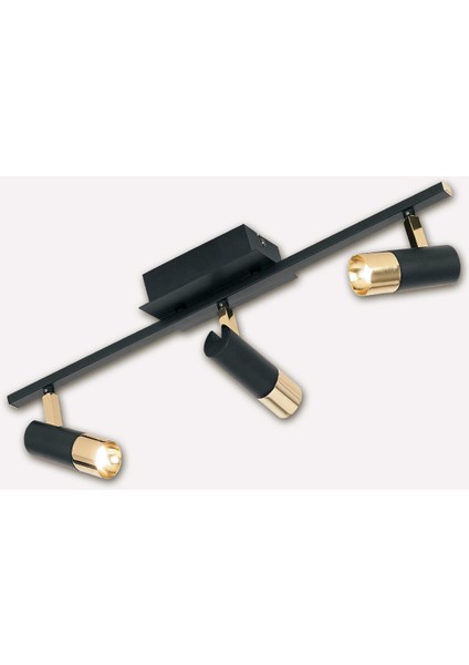Tomares 5 W Ledli LED Duy Yuvarlak Sıvaüstü Spot 3 Adet Siyah