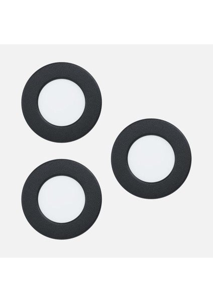 Fueva5 7 W Ledli LED Duy Yuvarlak Tavan Spot 3 Adet Siyah