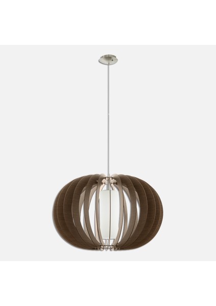 Stellato Çelik E27 Duy Yuvarlak Tekli Modern Sarkıt Nikel Mat