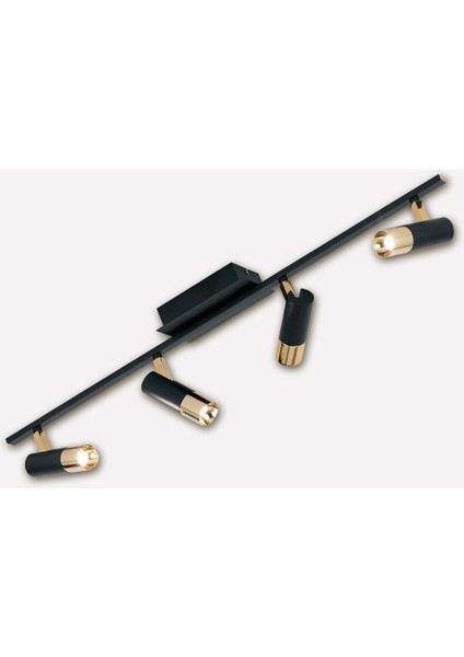 Tomares 5 W Ledli LED Duy Yuvarlak Sıvaüstü Spot 4 Adet Siyah