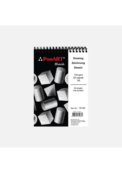 Ponart Blcak Blok 130 gr 30 Yaprak