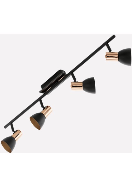 Barnham 3.3 W Ledli LED Duy Yuvarlak Sıvaüstü Spot 4 Adet Siyah