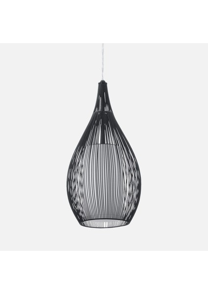 Razoni Çelik Yuvarlak Tekli Modern Sarkıt Siyah