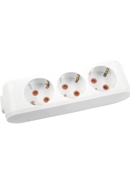 Multi-Let 3'lü Topraklı Çocuk Korumalı Klemensli Priz Beyaz