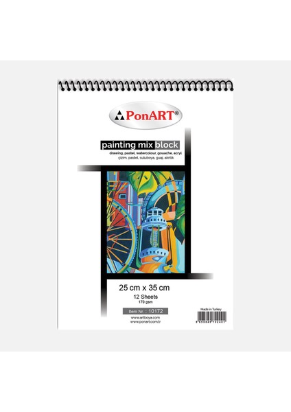 Ponart 10 172 Painting Mix Blok 25X35CM 12 Yaprak