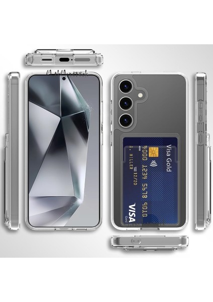 Samsung Galaxy A35 Kılıf Kamera Korumalı Kartlıklı Cüzdanlı Yumuşak Silikon Kapak Kartvizit Bölmeli