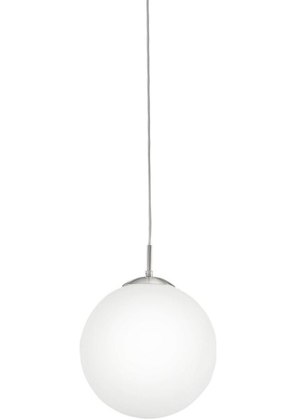 Rondo Cam Top Tekli Modern Sarkıt Nikel Mat