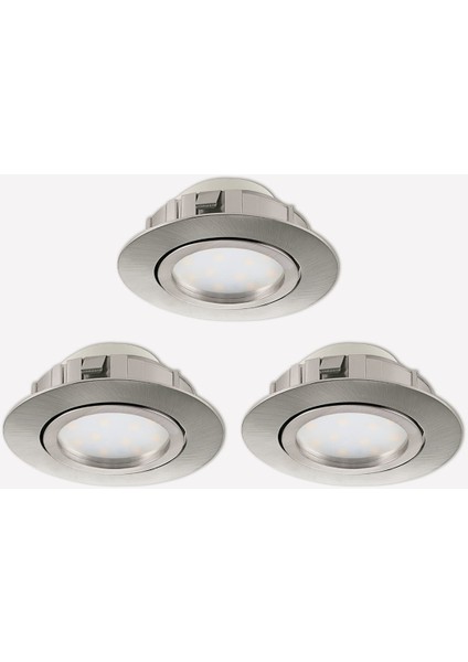 Pineda 6 W Ledli LED Duy Yuvarlak Sıvaaltı Spot 3 Adet Nikel