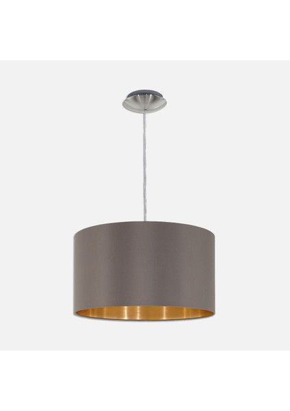 Maserlo Çelik E27 Duy Yuvarlak Tekli Modern Sarkıt Nikel Mat