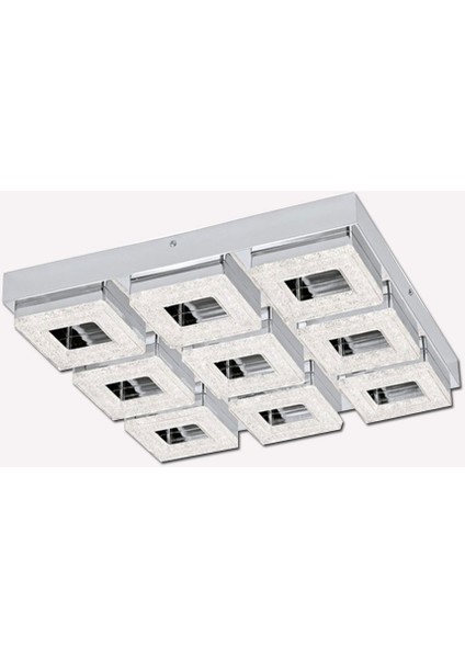 Fradelo 4 W Ledli LED Duy Yuvarlak Sıvaaltı Spot 9 Adet Gümüş