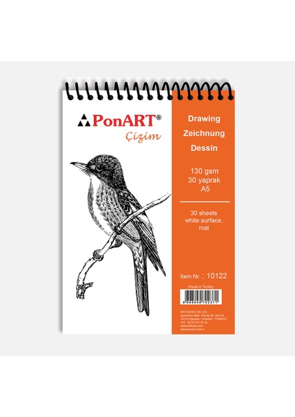 Ponart 10 122 Drawing & Painting Blok 130GR A5 30 Yaprak