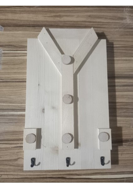 Ahşap Gömlek Model Anahtar Askılık