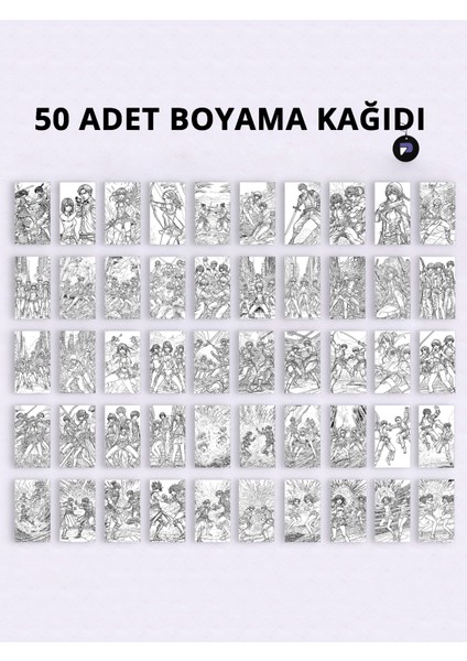 Anime Arenası Yetişkin Boyama Kitabı, Anime Mandala Boyama Kitabı, Boyama Defteri, Boyama Sayfaları