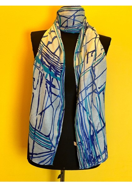 Desenli Tasarım Unisex Fular Şal 165X50 cm