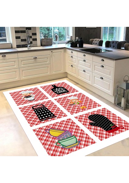 Dijital Baskılı Kaymaz Taban Yıkanabilir Mutfak Halısı Yolluk, V-Mutfak-43-Beyaz, fiyatları