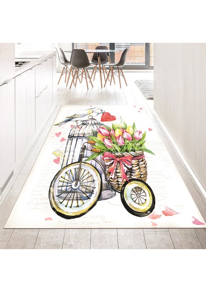 Dijital Baskılı Kaymaz Taban Yıkanabilir Mutfak Halısı Yolluk, V-Mutfak-21-Renkli,