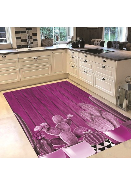 Dijital Baskılı Kaymaz Taban Yıkanabilir Mutfak Halısı Yolluk, V-Mutfak-24-Mor, fiyatları